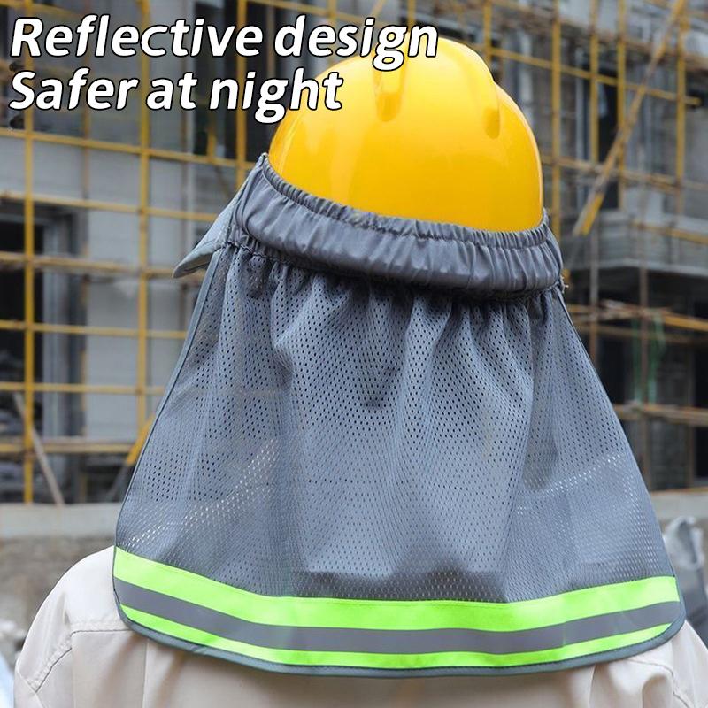 Reflekterande Mesh Reflekterande Keps Andningsbar Anti-Uv Strandhatt Nackskyddssjal Universell Solskyddshatt Säkerhetshjälmar