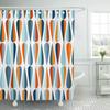 Tende da Doccia a Griglia Geometrica Set Tessuto in Poliestere Gingham Giallo Arte Astratta Colorata Decorazioni per Bagno Tende Con Ganci