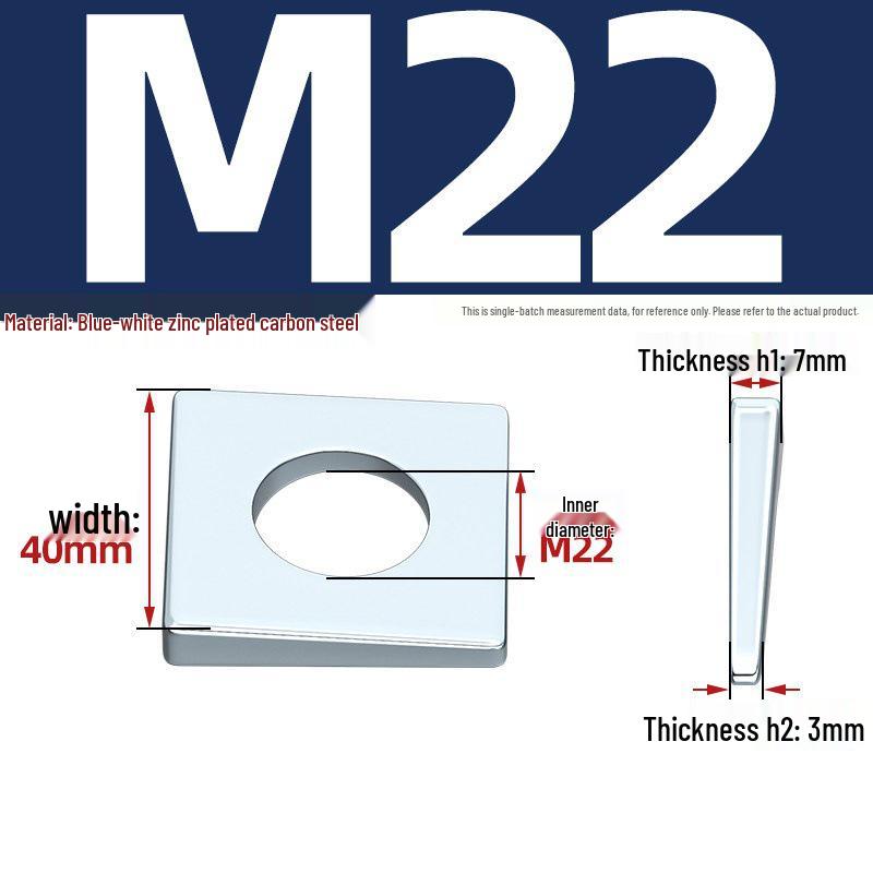 GB852 Blackened Square Bevel Washer for I-beam M6/M8/M20/M24/M30