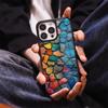 Light luxury retro art sense dopamine crack iPhone17 phone case Apple 14promax glass case