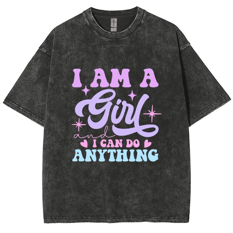 

Девочковая розовая футболка с ручной росписью, с надписями, выстиранная, уличный тренд, с круглым вырезом, оверсайз, с коротким рукавом, летняя S