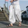 Outdoor Brand Pants for Men Lce Silk Dragon Dark Flower Loose Bloomers High Quality Wide Leg Casual Trousers Male