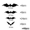 48Pcs Halloween Decorations Indoor 3D Bats Wall Stickers 4 Size For Home Decor, Extra Large Black Scary Bats Window Door Porch Dec