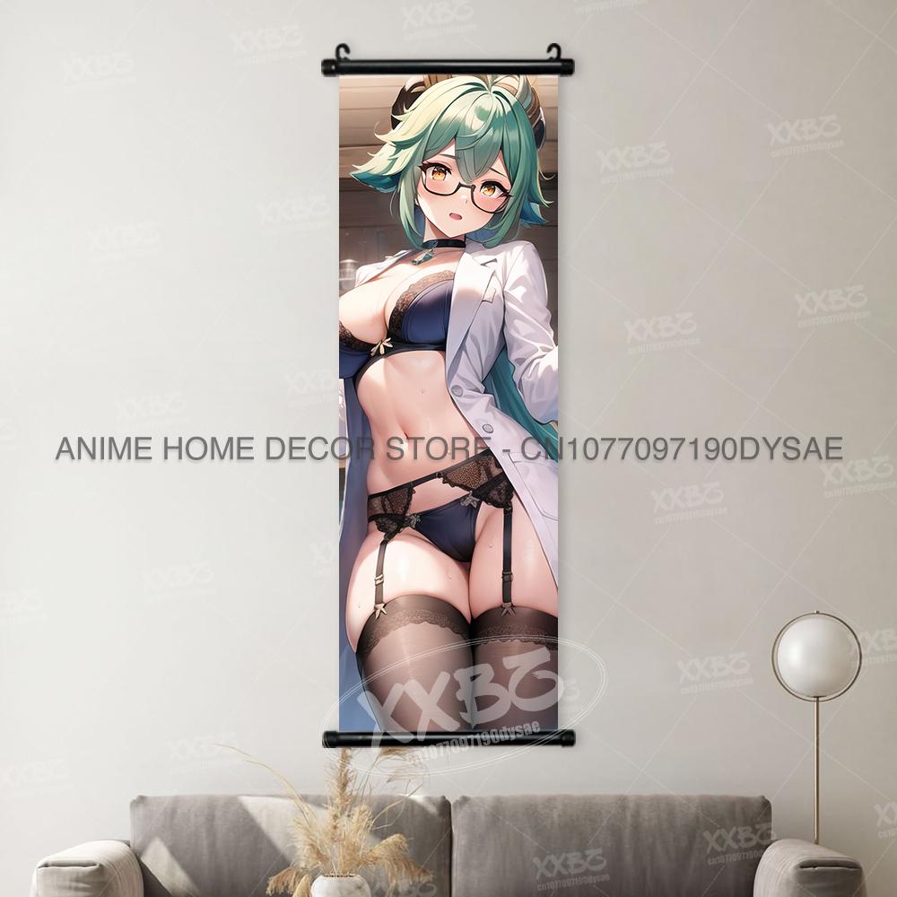 Genshin Impact Game Posters Xiangling Scrolls Picture Yaoyao Decorative Paintings Yun Jin Anime Home Decor Layla Wall Artwork