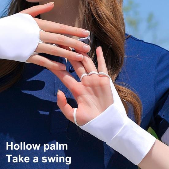 1 Çift Yaz Güneş Korumalı Golf Eldiveni Nefes Alabilir Erkek Kadın Açık Hava Sporları UV Korumalı Parmaksız Soğutma Buz İpek Eldiven El Güneşlik Kılıfı