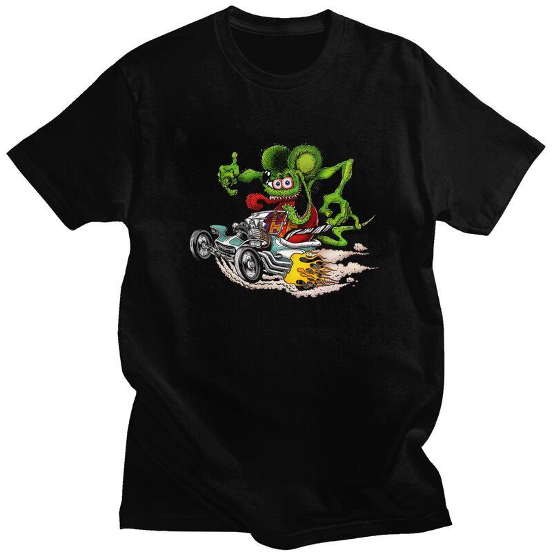 

Custom Anime Cartoon Rat Fink T Shirts for Men Pure Cotton Tees Tshirts Short-Sleeve Casual T-shirt Clothes - Men s Summer Co... S разноцветный