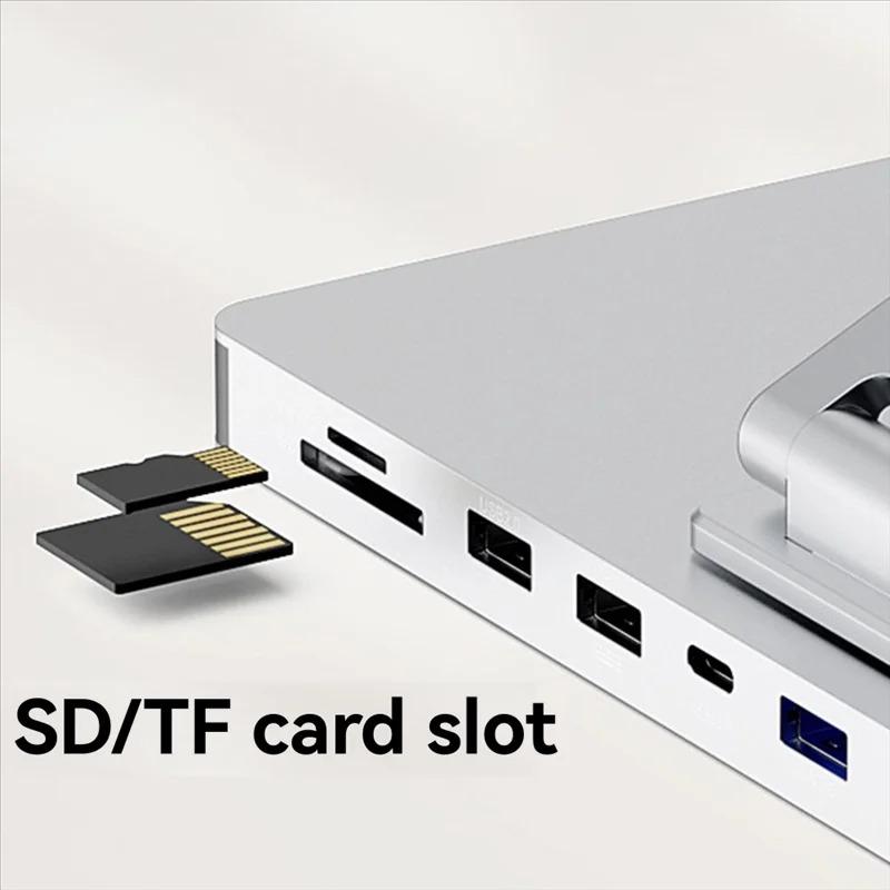 Multifunction 10 In 1 Docking Station With USB Hub Card Reader RJ45 For Tablet Holder Docking Station Laptop Foldable Universal Bracket Holder