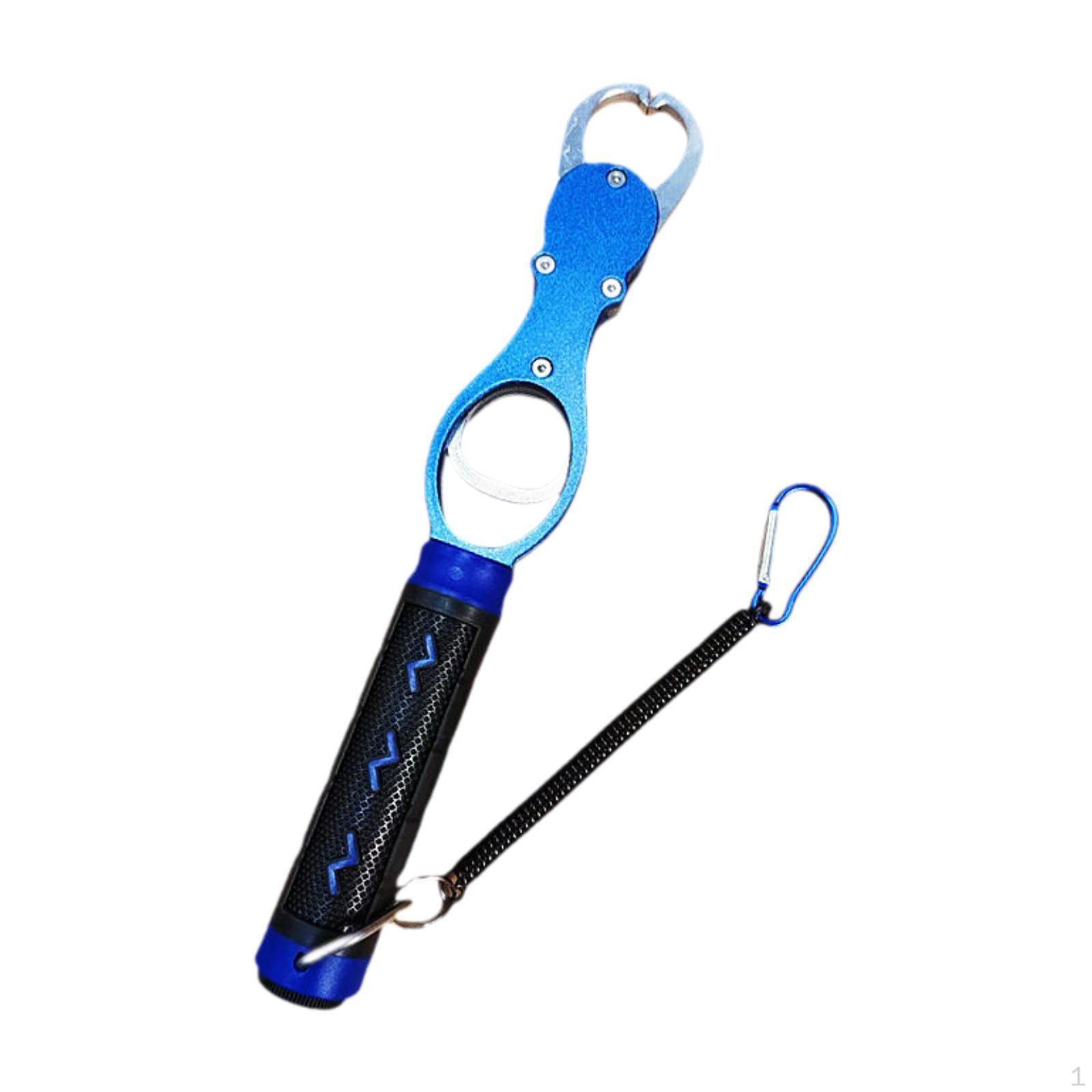 

Fish Gripper Lip Pliers Fishing Accessory Scale Aluminum Alloy Aid with Non-Slip синий