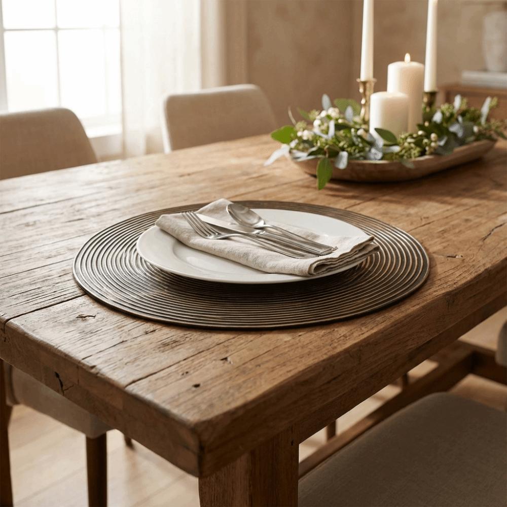 4PCS Anti-scald Geometric Placemats Heat Insulation Round Dining Mat Linen Table Mat  Home Decor
