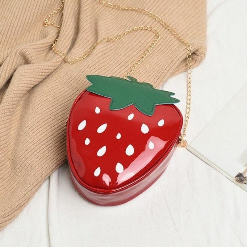 Summer Light Luxury Strawberry Crossbody Bag, Cute Shoulder Bag, Vertical Mobile Phone Bag, Versatile For Women.