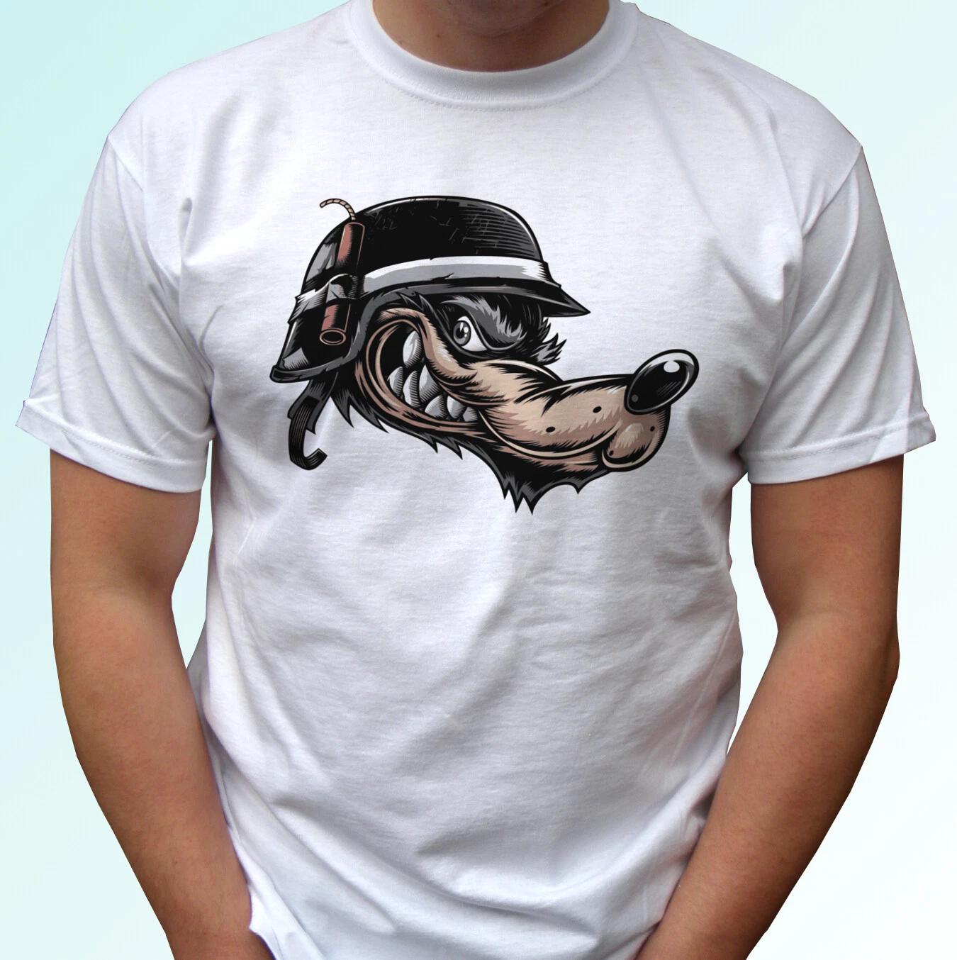 

Wolf soldier kids boys T-Shirt tee retro art top animal gift s s kids baby sizes 130