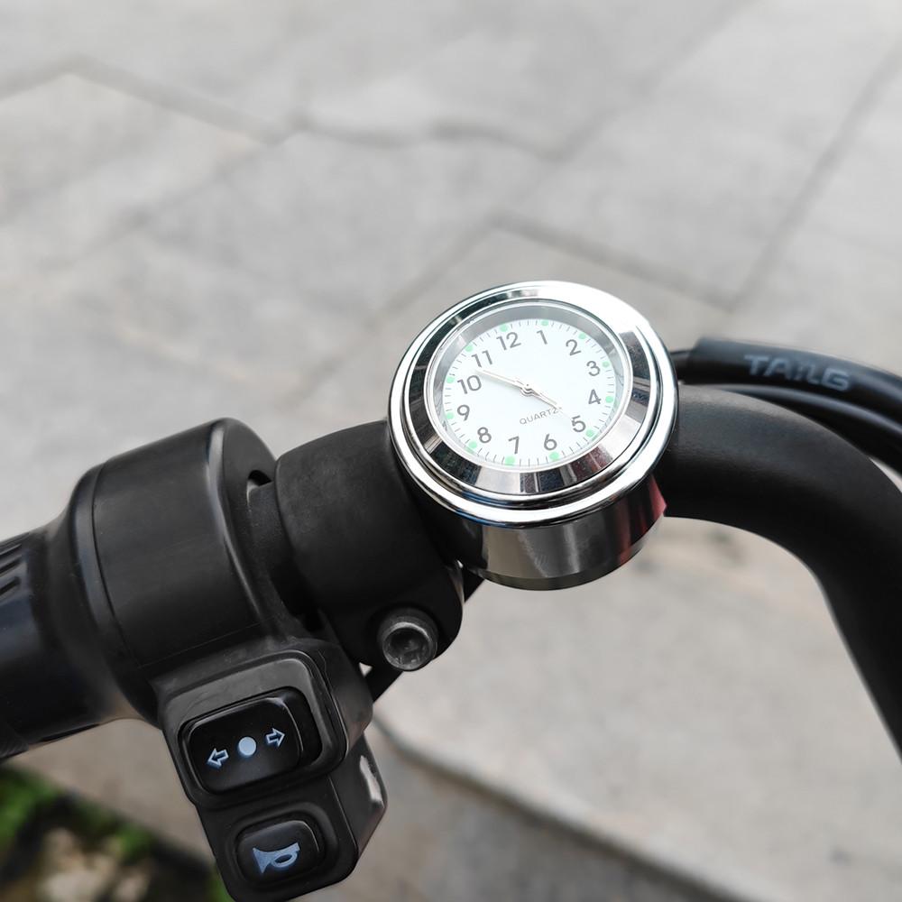 Aluminium Leuchtende Quarzuhr 22-25mm Motorrad Roller Fahrrad Lenker Halterung Uhr Zeit Display Uhr Moto Zubehör