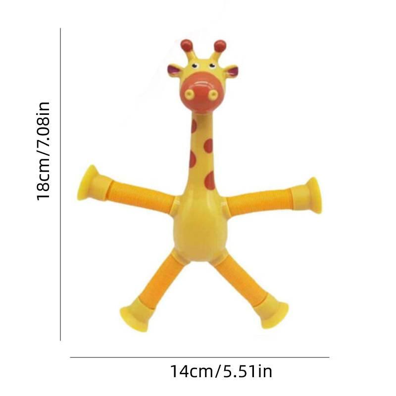 Stretchable Giraffe Toy With Suction Cup And Expandable Neck