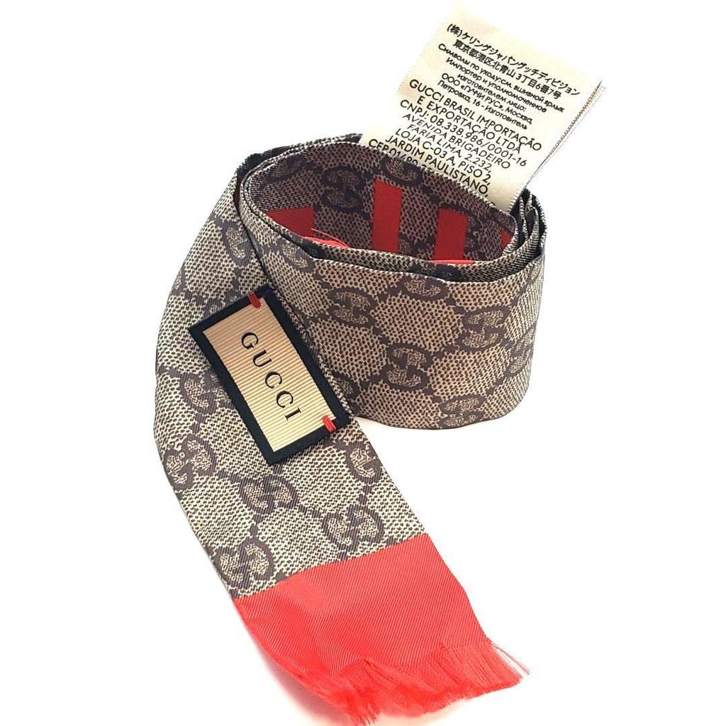 Used GUCCI GG Supreme Scarf Neck Bow Ribbon Scarf