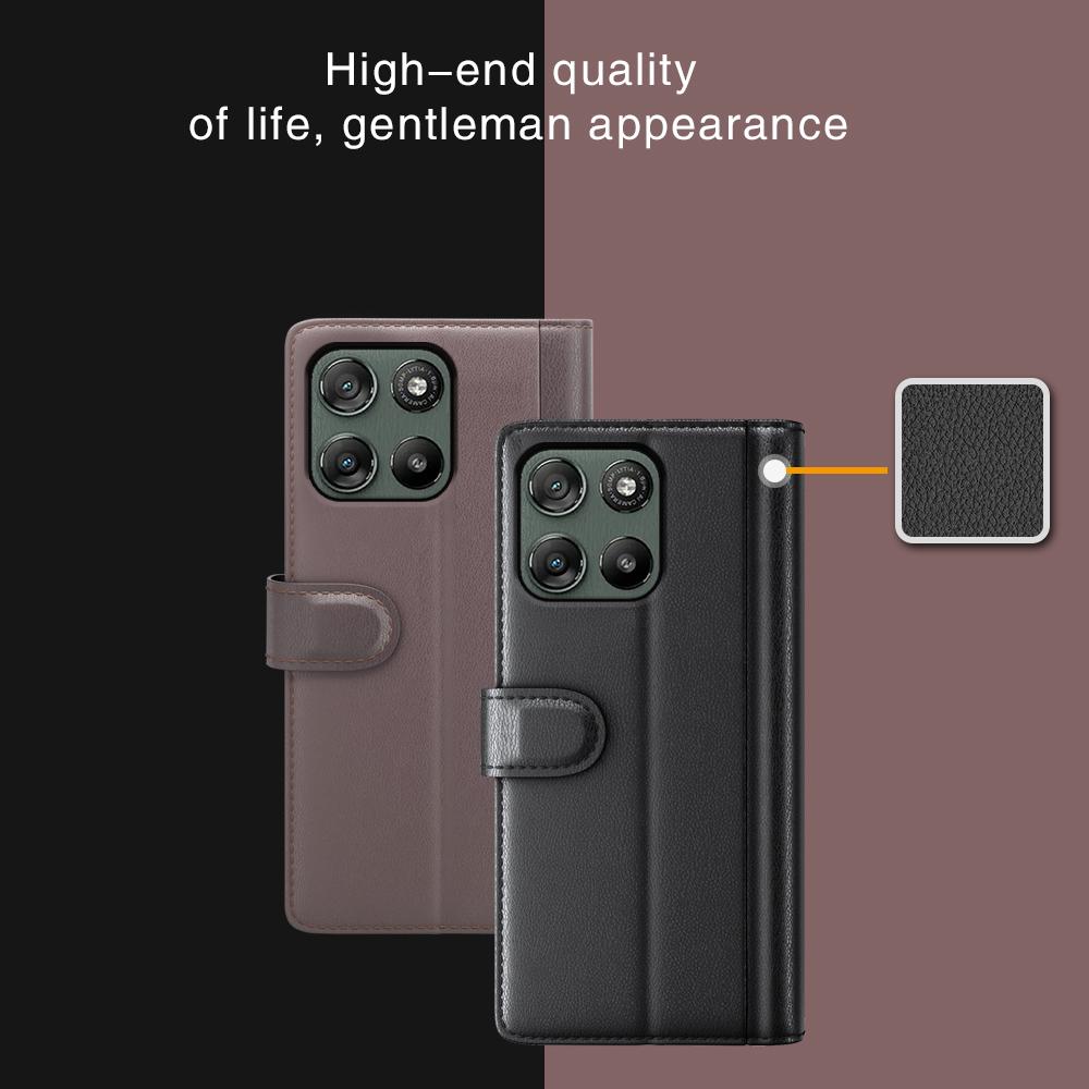 For Motorola Moto G67 Power 5G Case Genuine Split Leather Phone Cover with Wallet Stand