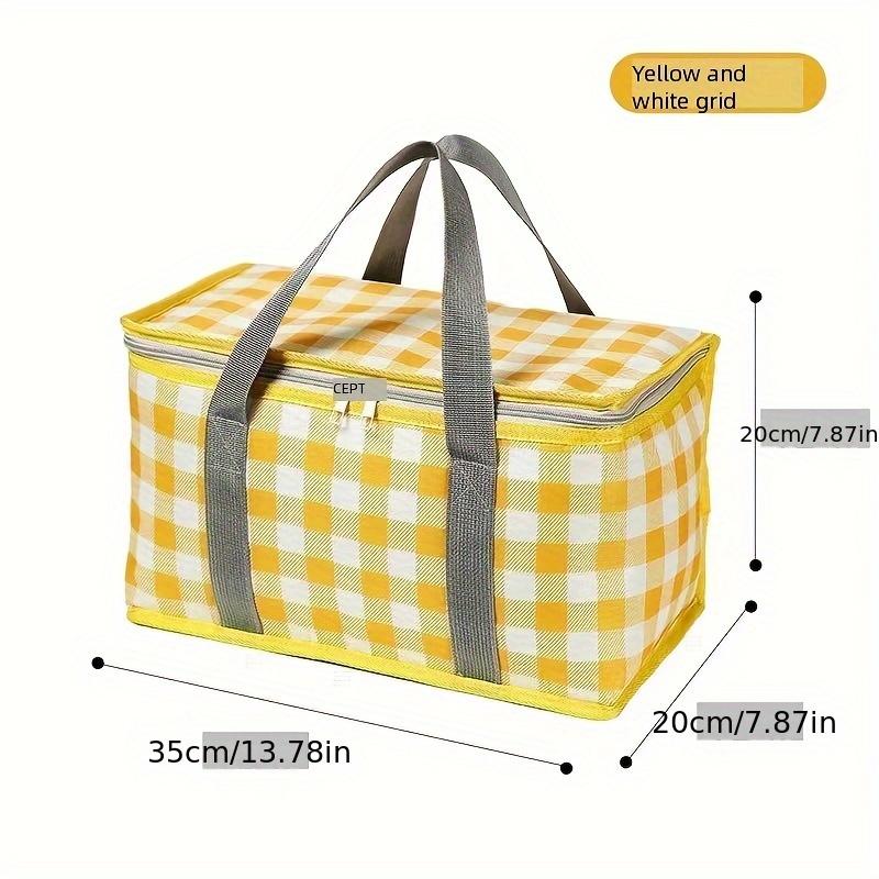 Large capacity insulated picnic basket - Foldable outdoor refrigerated bag with thick aluminum foil lining