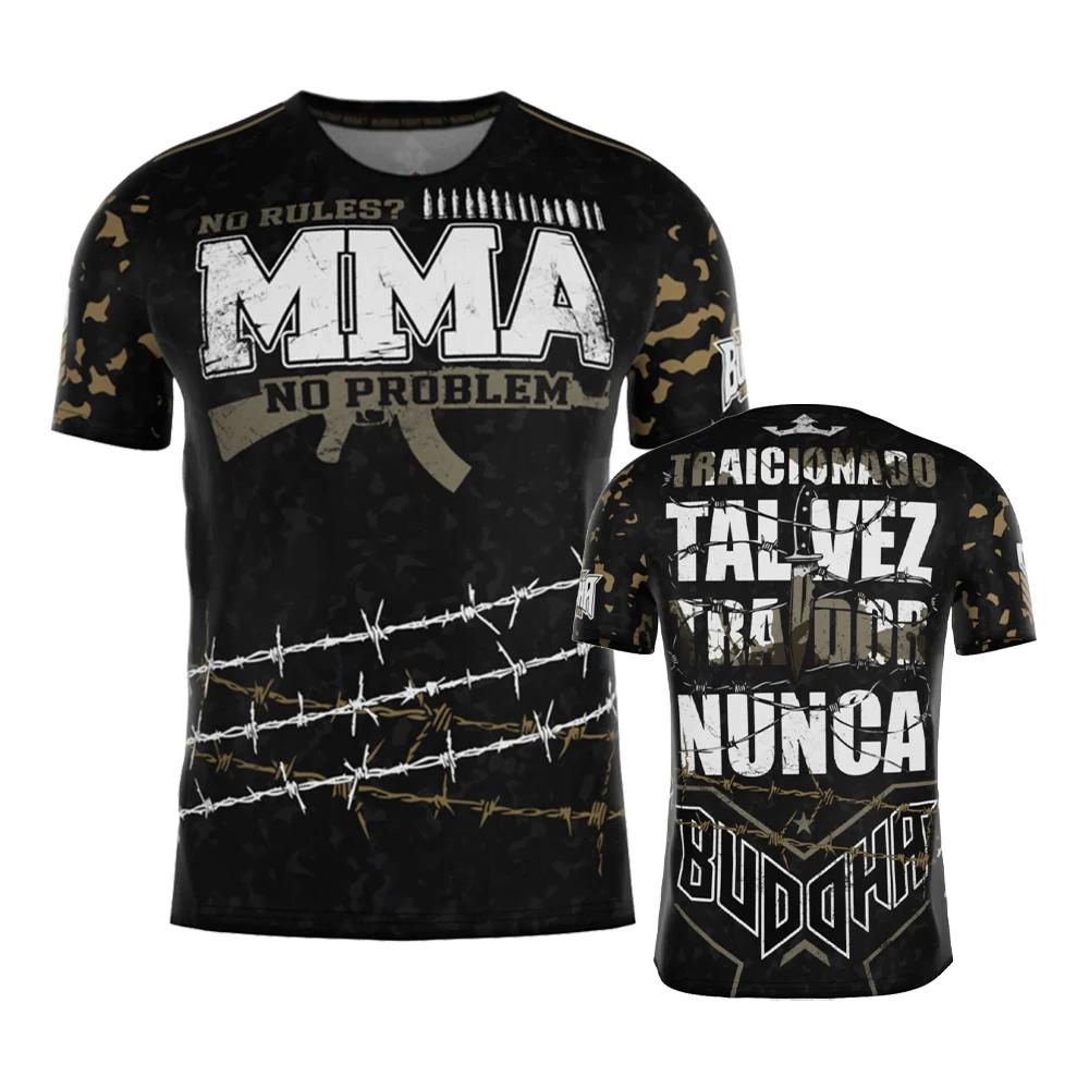 2025 New Fighting Boxing Suit Summer Hot Sale Men's T-shirt Loose Breathable 3D Printed Short Sleeve Men's Sports Fitness Tops