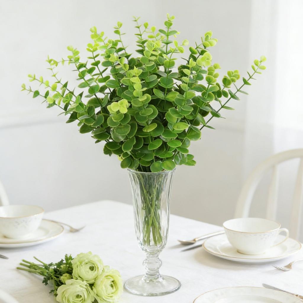 10/20pcs Artificial Plants Multicolor Eucalyptus Leaves Faux Boughs Wedding Bridal Bouquet Home Vase Table Diy Gifts Decora Prop