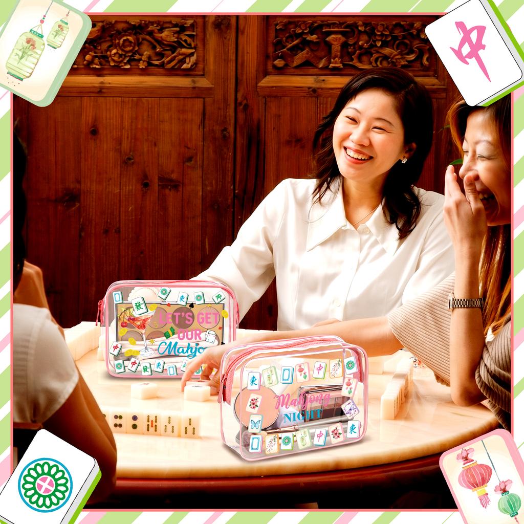 6 Pcs Cosmetic Bag Gifts For Women Pvc Tile Bags Makeup Toiletry Pouch For Board Game Lovers Mom Grandma