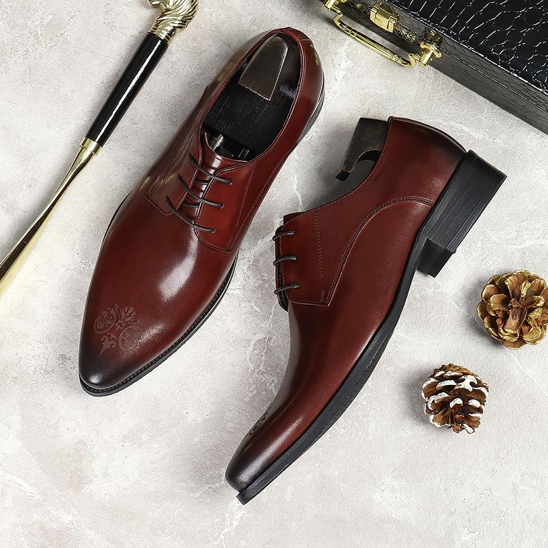 Pantofi de piele la modă, lucrați manual, antiderapanți pentru bărbați, stil britanic, pantofi de nuntă, ținută formală de afaceri, 37-46, nou