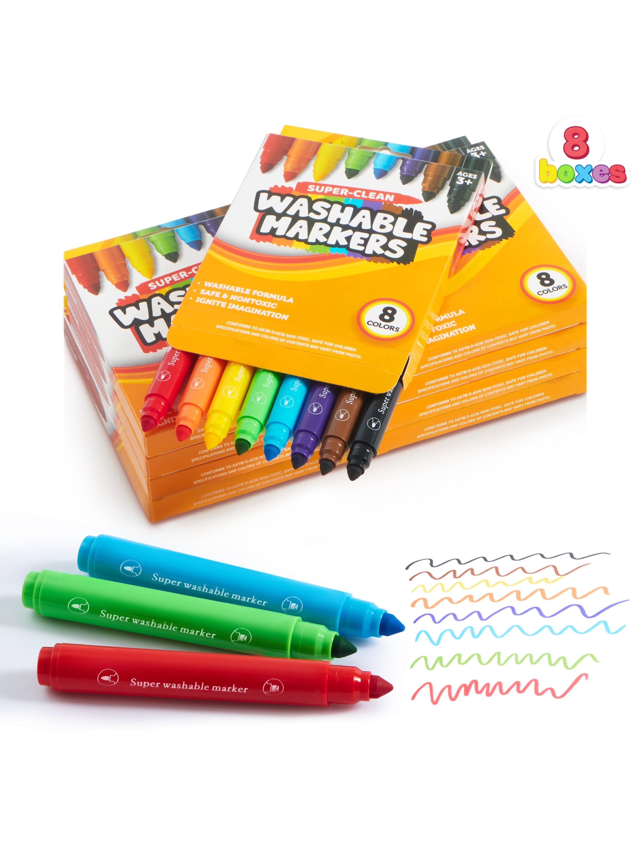 

Joyfy Washable Marker 64-Count 8 Boxes 8 Color Markers Set Bulk For Classroom Preschool Activities Art Projects Birthday gift