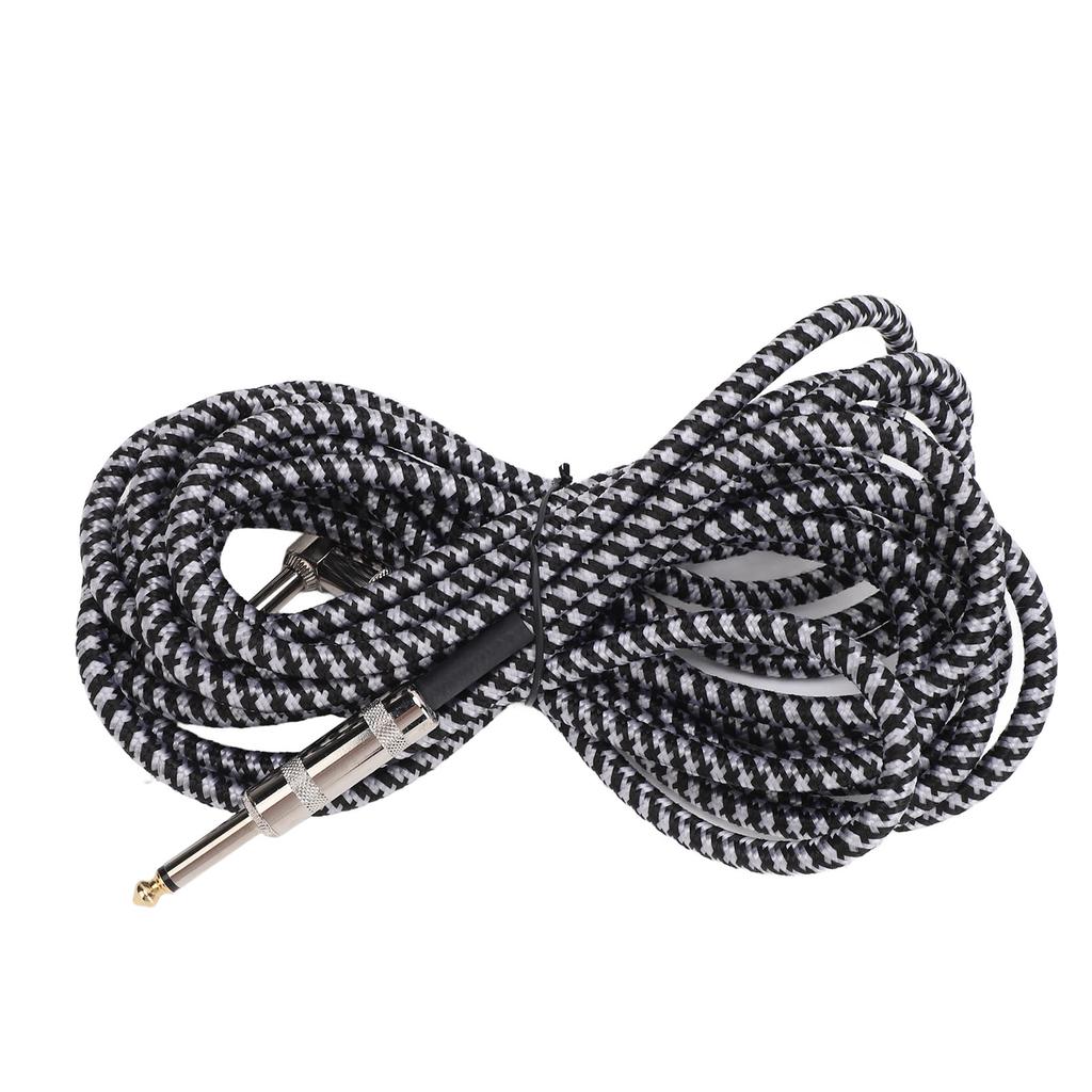 Guitar Connection Cable 6.35mm Interface Electric Instrument Woven Cord for Bass Microphone Speaker Amplifier Mixer
