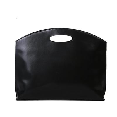 PC Case, PU Leather, Slim, Business Bag, Clutch, A4 Compatible, Lightweight, Waterproof, Commuting, Black