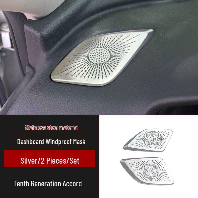 Matte Silver & Black Dashboard Wind Deflector for 10th Gen Accord Standard