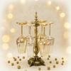 Stemware Rack Antique Style Grape Glass Brass Colored Hanging Holder for Home Bar,