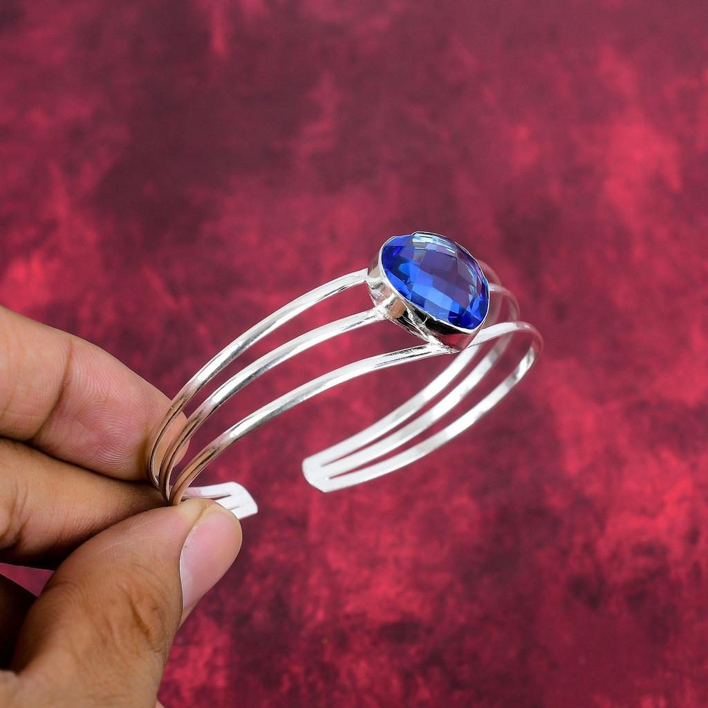 Tanzanite 925 Solid Sterling Sliver Jewelry , Handmade Gorgeous Bracelet Jewelry, Latest Design Gemstone Jewelry For Women