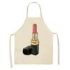 Fashion Makeup Apron  Lipstick Nail Polish Print, Kitchen Cooking Bib, Multiple Sizes Available
