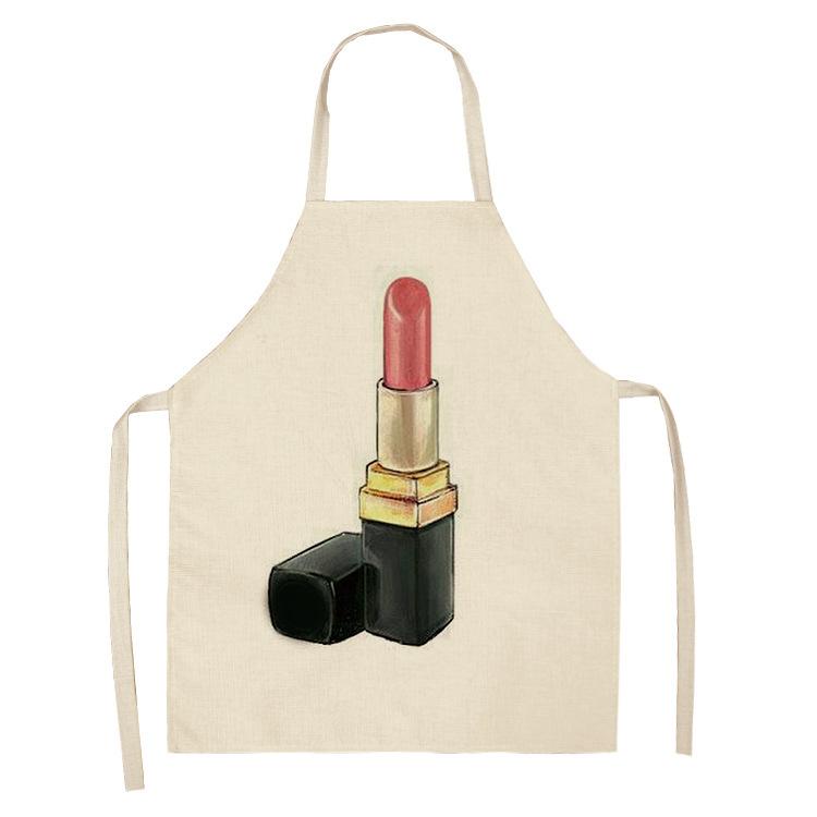 Fashion Makeup Apron Lipstick Nail Polish Print, Kitchen Cooking Bib, Multiple Sizes Available
