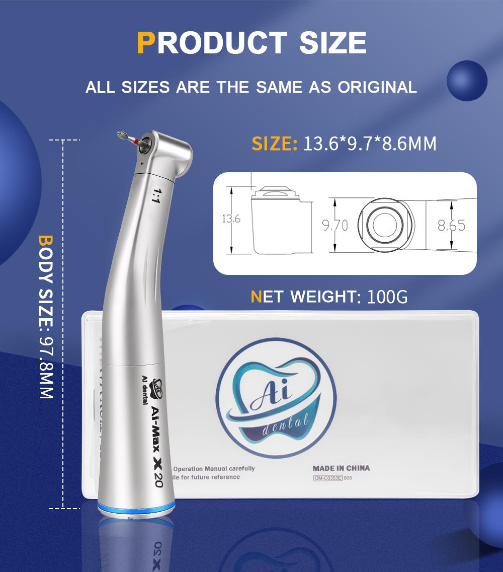 Стоматологический низкоскоростной наконечник AI-X20 1:1 одноразовый водный распылитель — фото 4