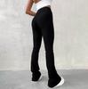 Spring and Autumn Solid Color High-waisted Wrapped Hip Elastic Thread Pants Casual Fashion Flared Pants