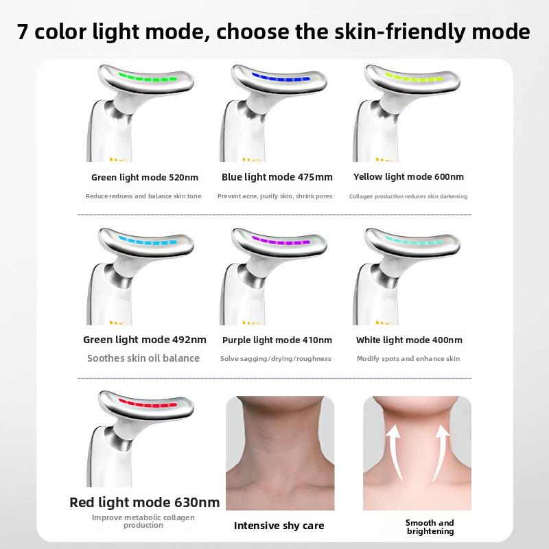 Nouveau Produit Atténuer les Plis Nasogéniens Rides du Cou Lift Instrument de Beauté à Lumière Colorée Faciale Domestique Raffermissant et Introduisant Instrument de Beauté du Cou