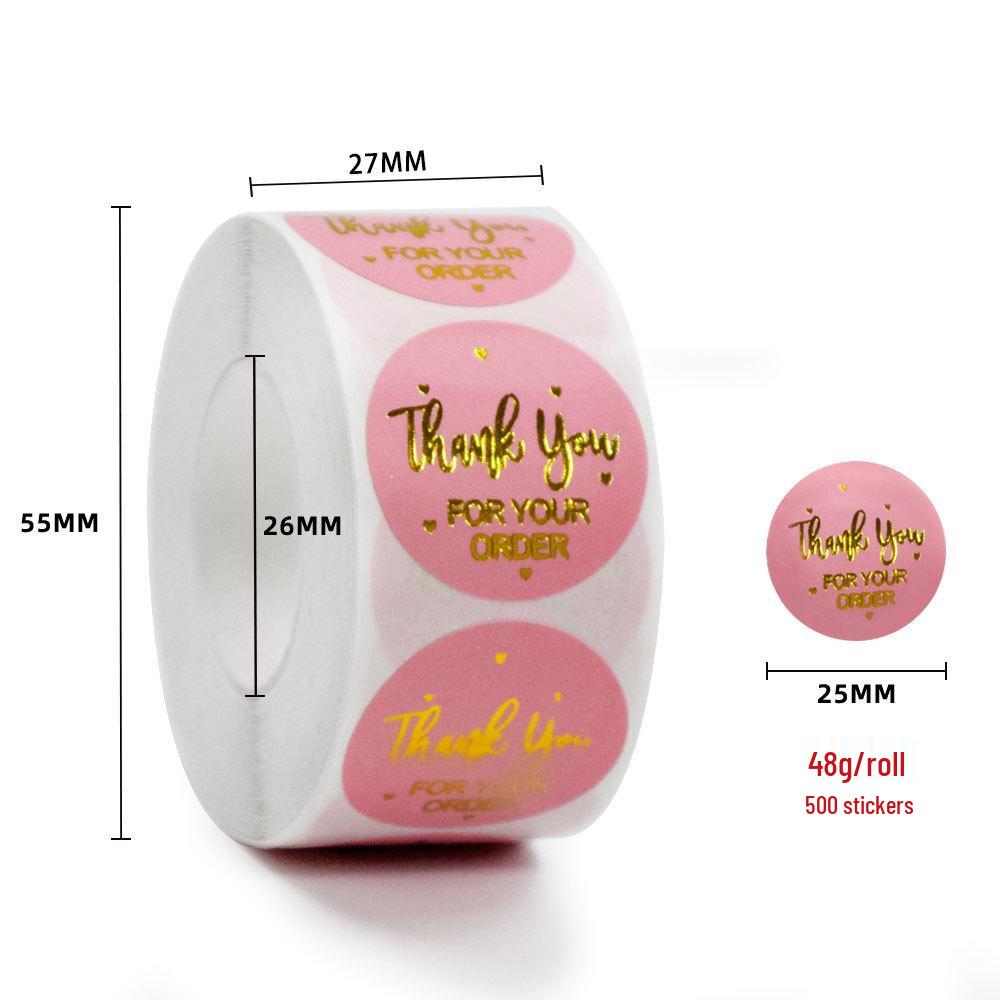 Gold Foil Stamped Colored Kraft Paper Labels for Takeaway & Baking Packaging