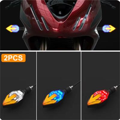 2PCS Motorcycle LED Turn Signal Indicator Amber Light 12V Flowing Sequential Arrow Light Universal Moto Indicator Lights