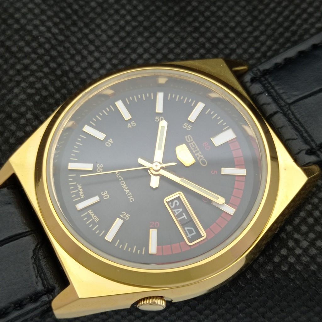 REFURBISHED VINTAGE SEIKO 5 AUTO 6309A JAPAN MENS DAY/DATE BLACK WATCH A309511-9 Seiko-a309511-1