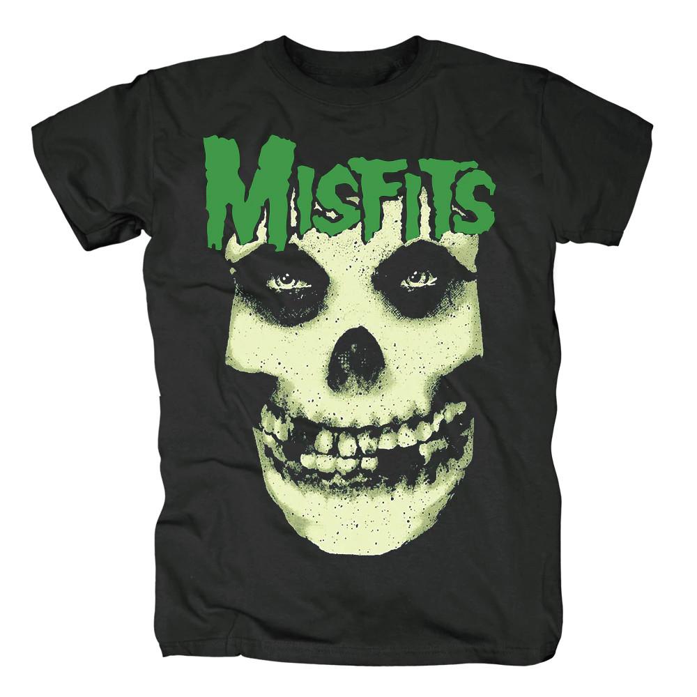 Vintage MISFITS Band Fleshy Skull Fiend Face Cotton Black S-4XL Shirt TU182 S