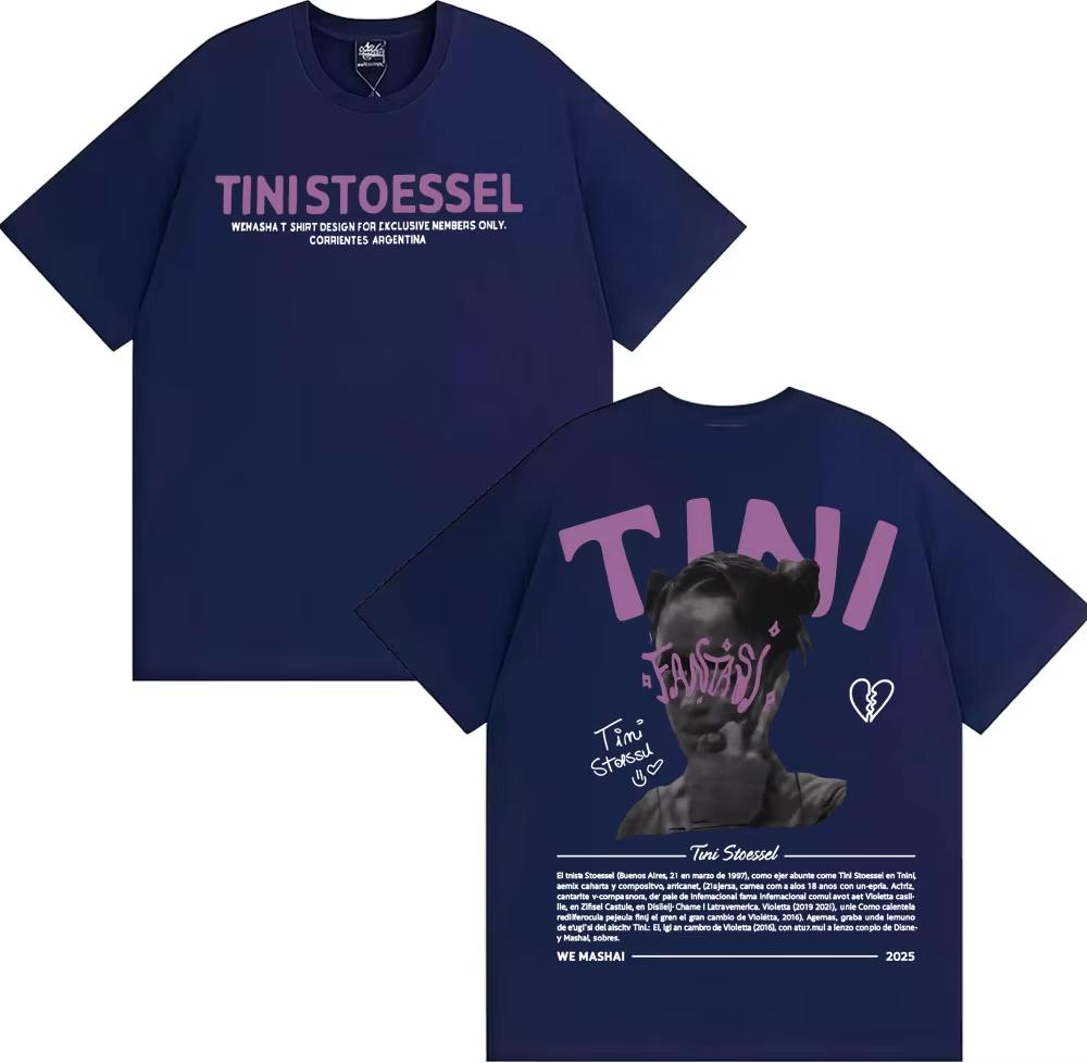 Rapper Tini Stoessel Cotton Unisexs Shirt Oversized La Triple T Futtura Album Graphics Summer Womens Y2k Streetwear Tshirt