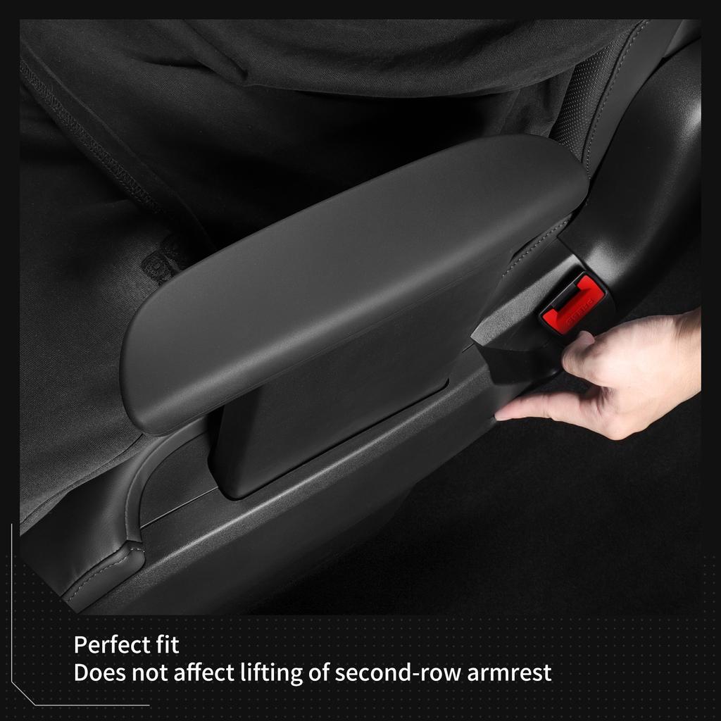 LUCKEASY for Tesla Model YL 6Seats 2025 2026 Car 2nd Row Electric Armrest Protective Cover Silicone Accessories Black