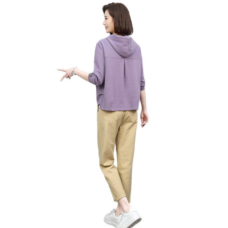 Women's Fashionable Mom Style Casual Sweatshirt Set: 2025 Spring/Autumn Two-Piece Outfit