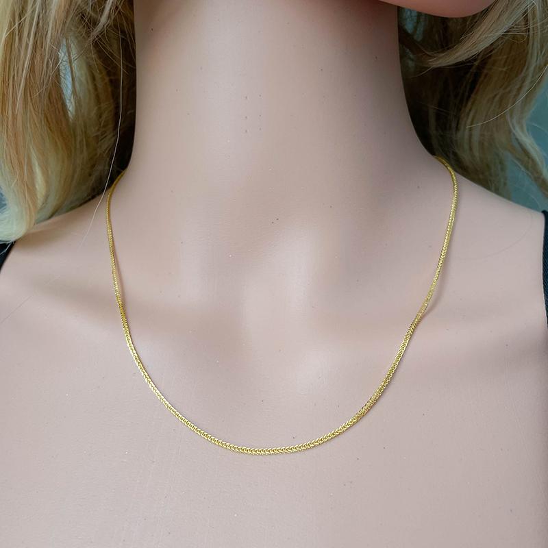 45-60cm 3mm 925 Silver Gold Chopin Chain Necklace Women's Italian Jewelry