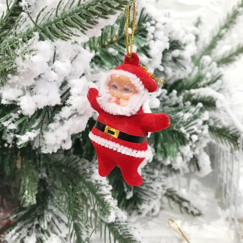 Christmas Decorations for Home Christmas Tree Hot Sale 6Pcs Ornaments Santa Claus Pendant Colors 2" Gold Powder Santa Claus