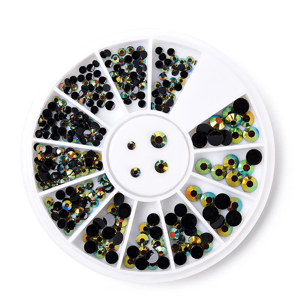 kads Glänzende 600 Stück/Box Runde Nailart Strasssteine für Nagelspitzen Aufkleber Dekoration Kristall Glitzer Strass Nailart