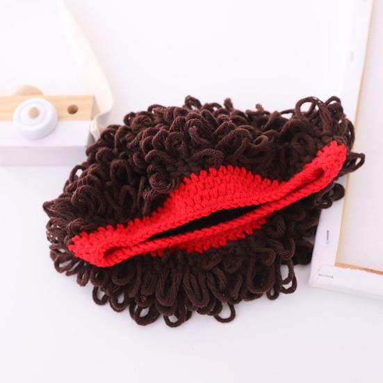 Baby Wig Cap Cute Comfortable Dress Up Knitting Infant Toddler Photo Short Curly Explosion Wig Hat for Daily Wear
