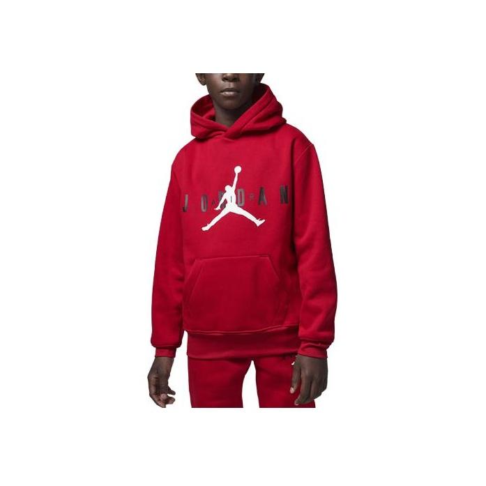 Jordan Logo Letter Print Hooded Sports Sweatshirt Kids Sweatshirt Red FB1642-687