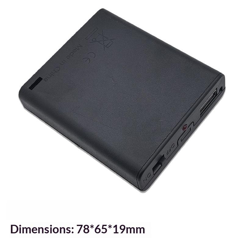1Pcs 4 Slots Aa Battery Holder No.5 Battery Case With Power Switch And Usb Female Socket Indicator Light Aa Battery Box