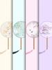 Han Chinese Clothing Accessories Circular Fan Print 76 Kinds of Cloth Printing Fan Bamboo Handle Tassel Fan Mini Embroider Chinese Ancient Style