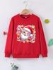 Autumn/Winter Christmas Long-Sleeved "Santa Claus" Print Sweatshirt for Boys and Girls, Spring/Autumn - Trendy Kids Sweatshirt